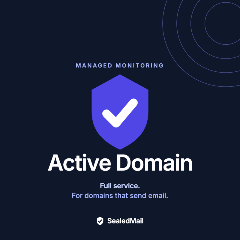Active Domain, managed monitoring for domains that send email